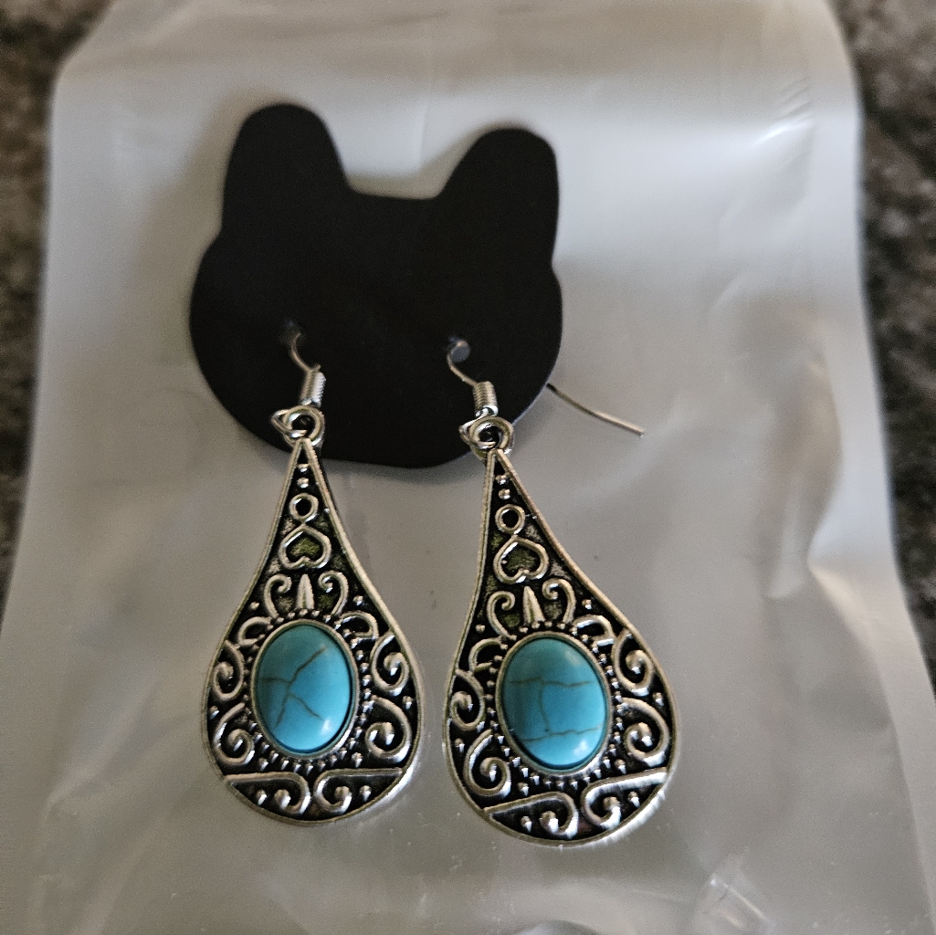 Atelier Sona Silver And Turquoise Earrings
